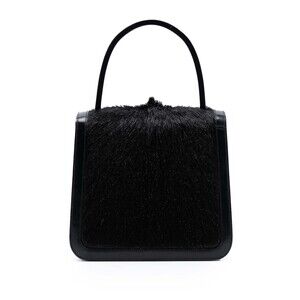 Pre-Loved Celine Leather Trimmed Pony Hair Acrylic Top Handle Bag